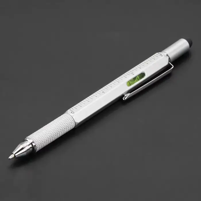 Stylet capacitif multifonctionnel 7 en 1 pour écran tactile, avec tournevis, règle, jauge de niveau,