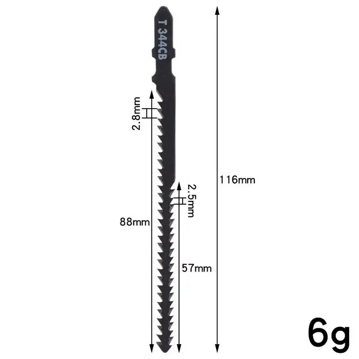 T344CB HCS lames de scie sauteuse 2.5/2.8mm pas Variable 116mm lame