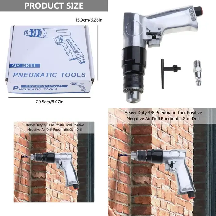 Perceuses d 652F, pistolet perçage pneumatique droit, perceuse à Air réversible 1800 tr/min