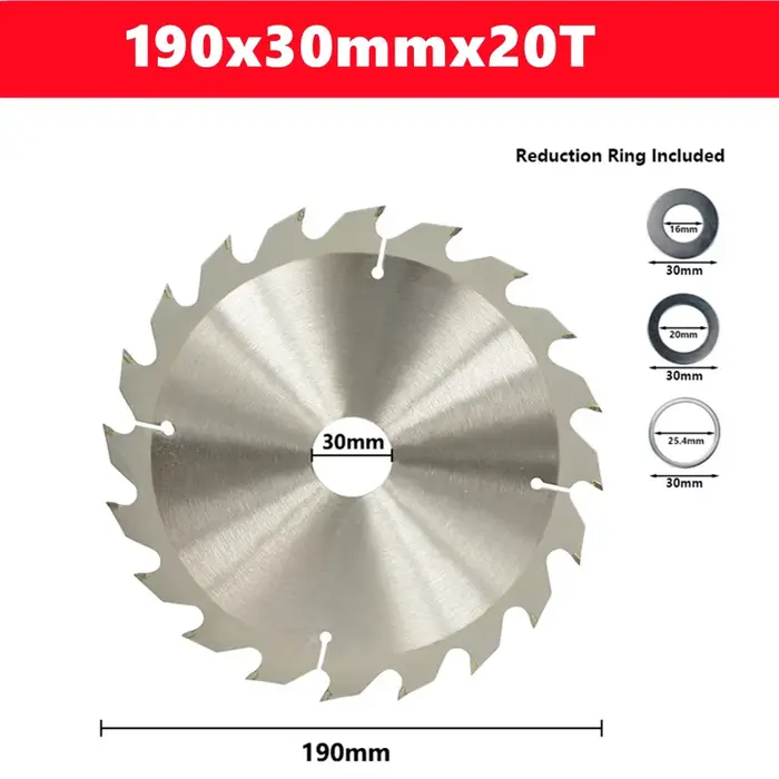 Lame de scie circulaire 190mm x 30x20T/24T/40T, lame de scie en alliage dur pour la coupe du bois, d