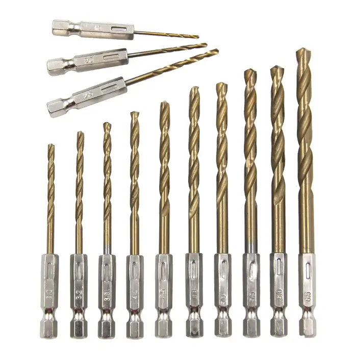 Ensemble d'accessoires pour perceuse électrique et tournevis pneumatique, 13 pièces, forets hélicoïd