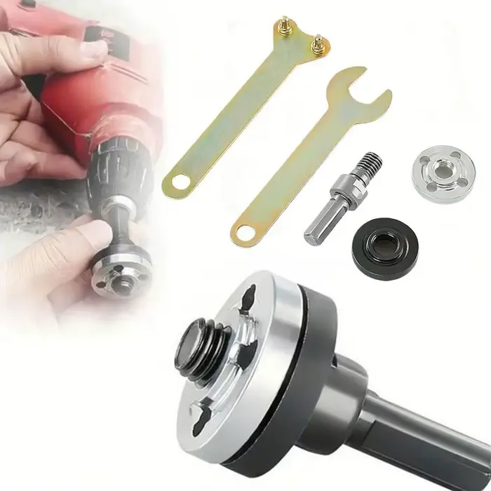 1 ensemble 5 pièces 10MM perceuse électrique Conversion meuleuse d'angle bielle pour disque de coupe roue de polissage adaptateur de support de poignée