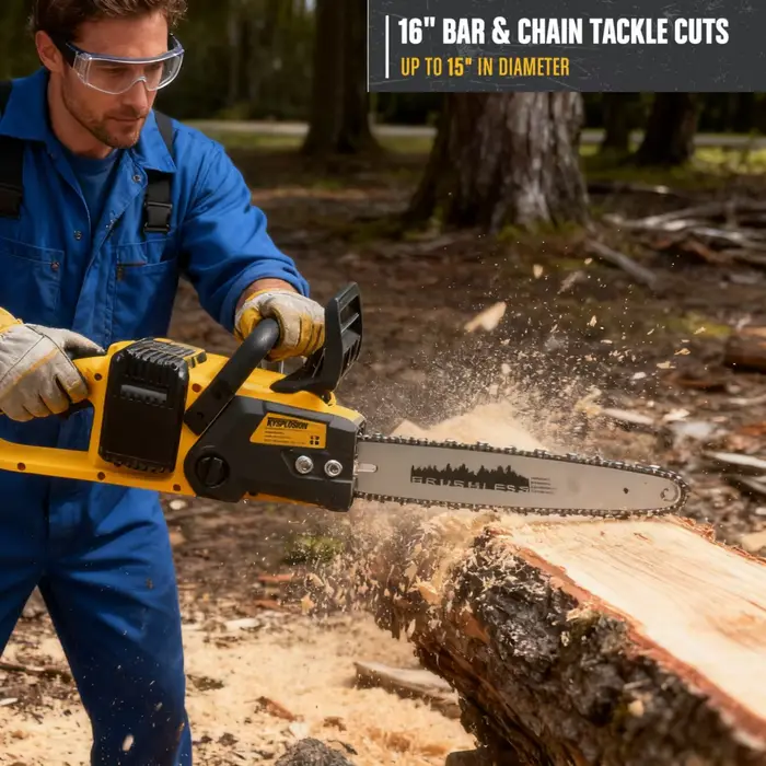 Pour batterie DeWALT 20V tronçonneuse sans brosse 16 pouces scie à chaîne alimentée
