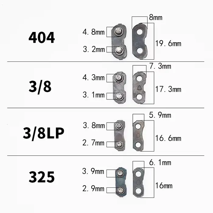 10 paires de serrures à chaîne de scie professionnelles 0,404" 0,325" 3/8" 3/8" LP sont disponibles