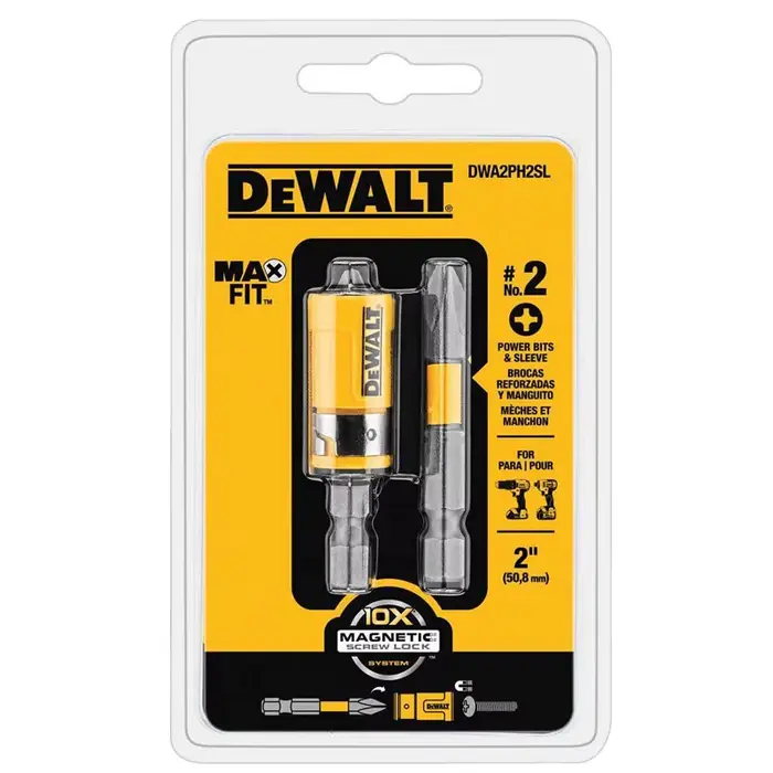 DEWALT Original DWA2PH2SL MAXFIT 2 ''PH2 pilote d'impact jeu de manchons d'embouts pivotant magnétiq