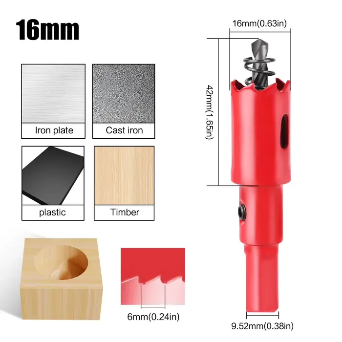 Scie cloche bimétallique M42 15-200mm, foret HSS pour métal, fer, aluminium, plastique inoxydable, o