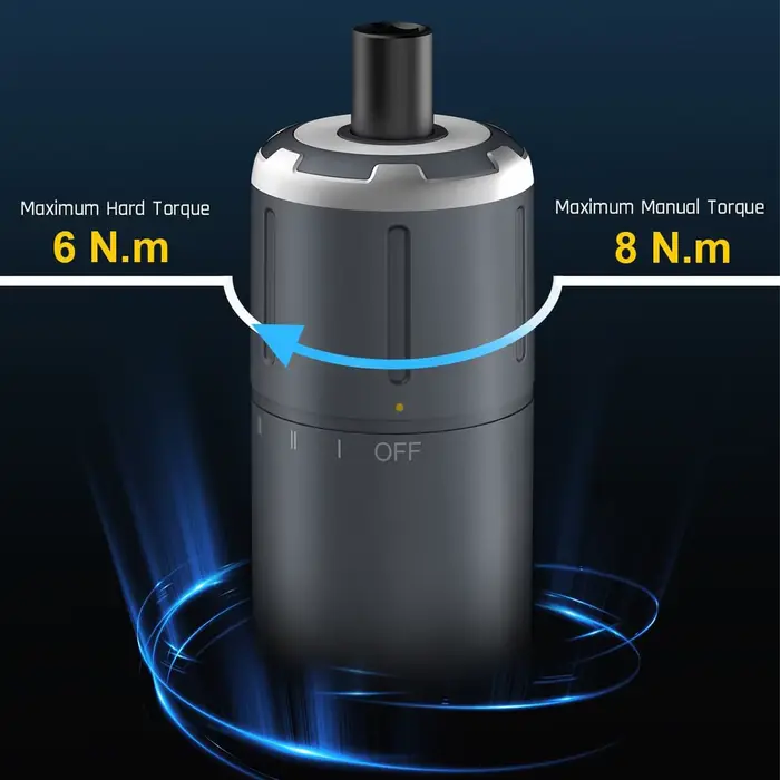 Tournevis électrique sans fil portable de type C rechargeable avec 3 réglages de couple