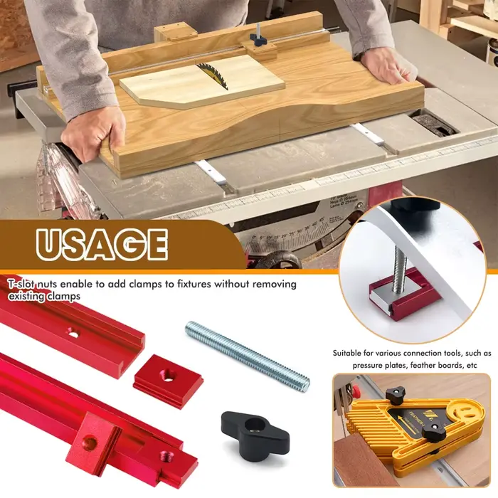 Travail du bois 30 # Kit de piste en T avec accessoires