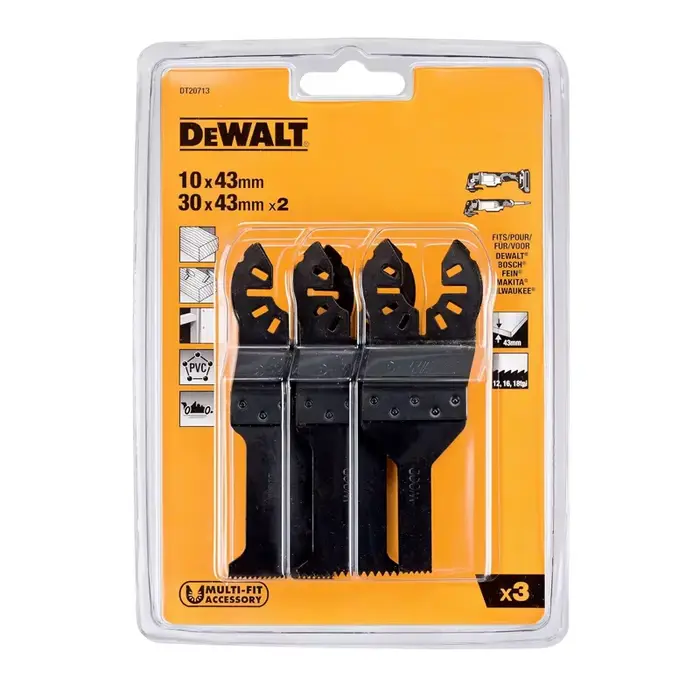 DEWALT DT20713 lame de scie oscillante jeu de clous à bois 3 pièces coupe tranchante robuste outils durables accessoires