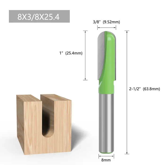 LAVIE 1pc 8mm tige boule nez routeur peu ensemble fraise ronde pour bois CNC rayon noyau boîte carbure monobloc Tools-C