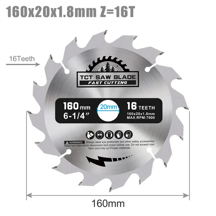 XCAN 1pc lame de scie circulaire 160mm disques de coupe du bois