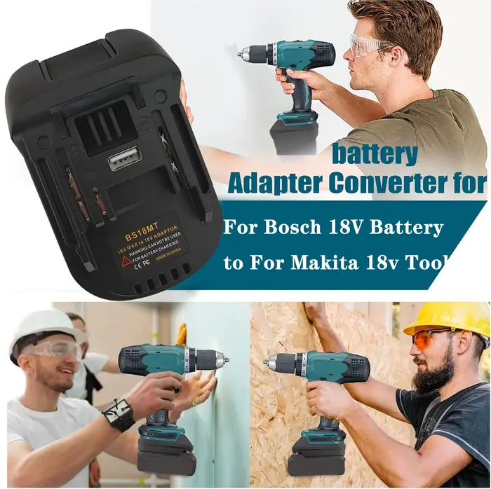 Adaptateur de batterie pour Bosch 18V pour Makita 18V BS18MT, convertisseur avec USB pour outils éle
