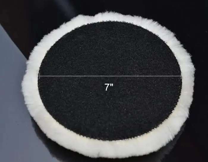 Tampon de polissage en laine 3-7 pouces, tampons de polissage en peau de mouton douce avec crochet e