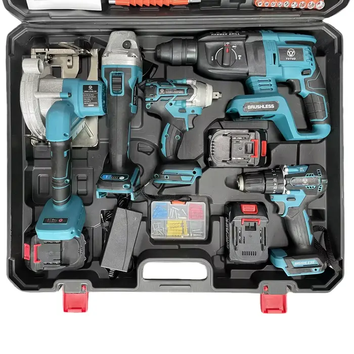 Kit d'outils combinés 4 en 1 : marteau électrique au lithium portable, meuleuse d'angle sans fil, to