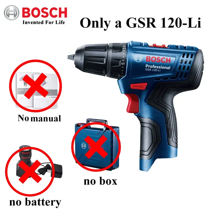 Bosch – perceuse électrique professionnelle sans fil GSR120-LI 12V, pilote multifonction, tournevis 