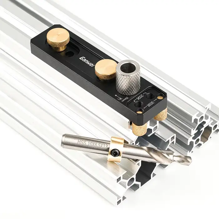 Guide de perçage sur rail à profil en aluminium pour perforateur vertical pour 20 # 30 # 40 # Profilés