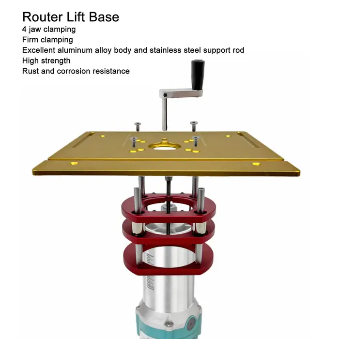 Base de levage de routeur en alliage d'aluminium et acier inoxydable