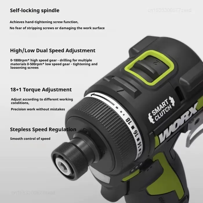 2025 Worx WU139 perceuse sans fil tournevis à percussion électrique sans brosse mandrin en métal Rechargeable couple