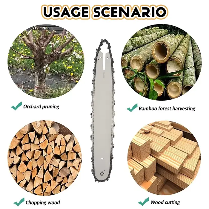 FDDT barre de guidage de scie à chaîne de 16 pouces avec 3 chaînes pour STIHL 009 012 021 E180 MS180 MS190 MS250