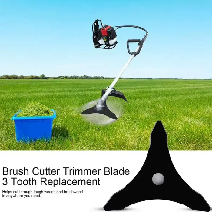 1 pièce Lame de rechange universelle 3 mm à 3 dents tranchantes pour débroussailleuses à tige droite