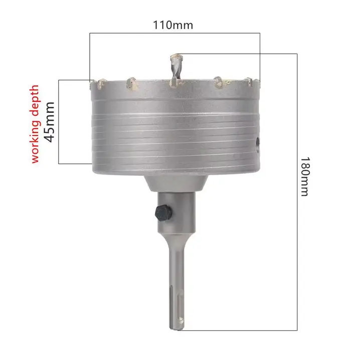 HEDA 110mm béton carbure alliage noyau scie cloche SDS PLUS électrique foret creux climatisation tuy