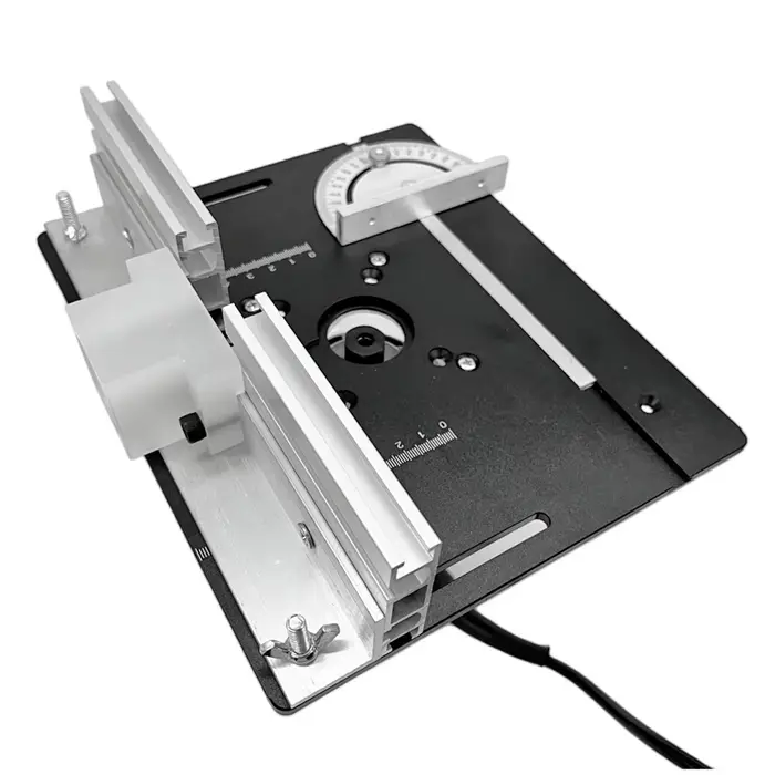 Plaque d'insertion de Table de routeur en aluminium avec Guide et support de jauge d'onglet pour bancs de travail du