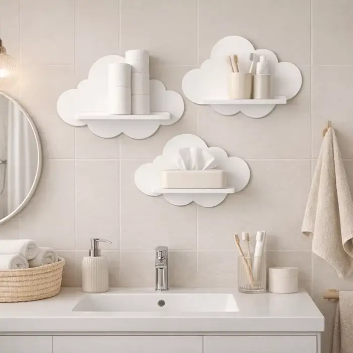 Étagère murale multifonctionnelle en bois