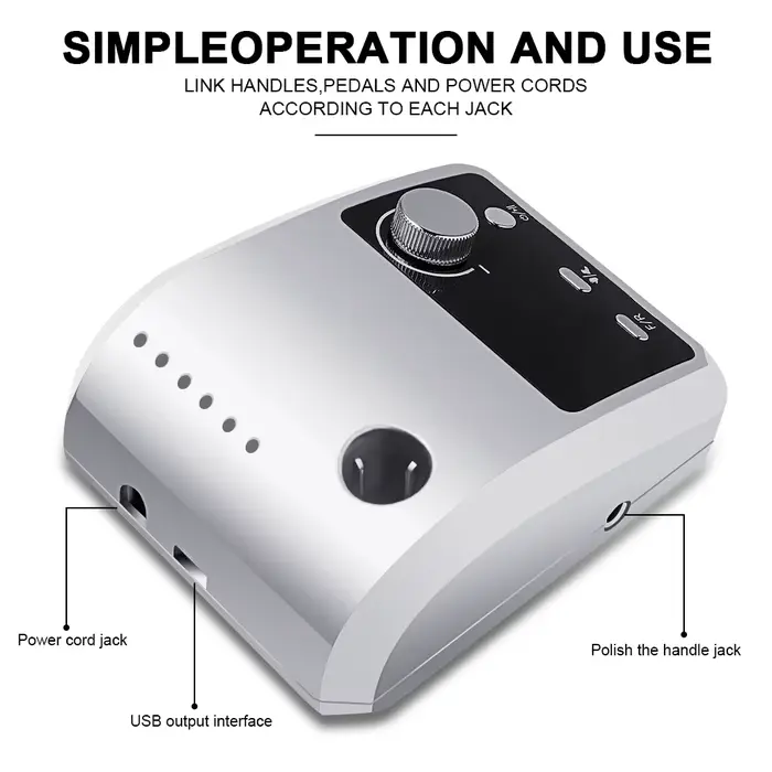 Perceuse à ongles électrique 45000 tr/min, lime électrique, affichage HD, stylo de manucure en métal, ponceuse professionnelle pour tour à ongles