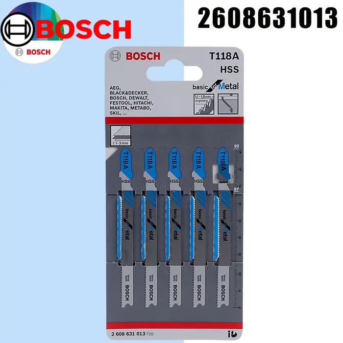 BOSCH 2608631013 Lame de scie incurvée T118A de base pour le métal HSS