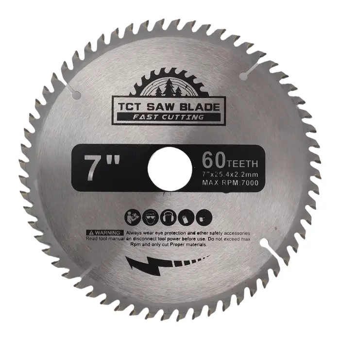 Lame de scie circulaire en carbure de 7 pouces (180 mm) à 60 dents
