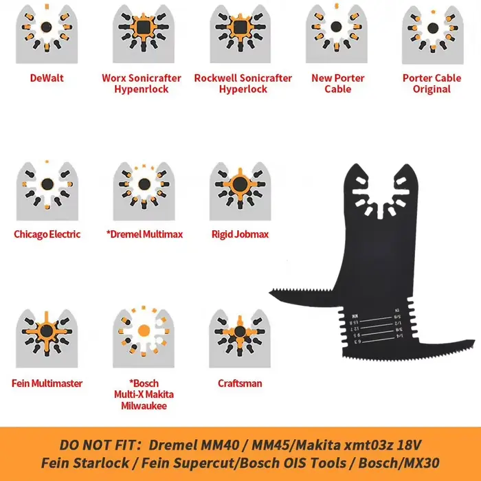 Lames de scie multi-outils oscillantes 4 en 1