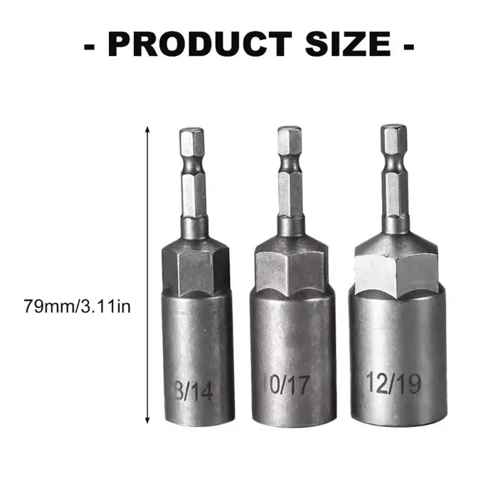 8 10 12 14 17 19 mm hexagonal socket spanner outil professionnel conception rétractable D2rd