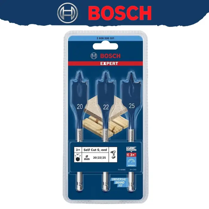 BOSCH EXPERT 2608900331 Jeu de 3 forets auto-établissants à vitesse rapide pour perçage