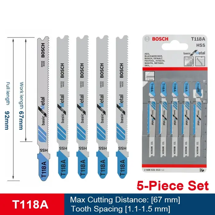 20 styles de lames de scie sauteuse BOSCH, lames de scie sabre bimétalliques HCS pour le bois, le mé