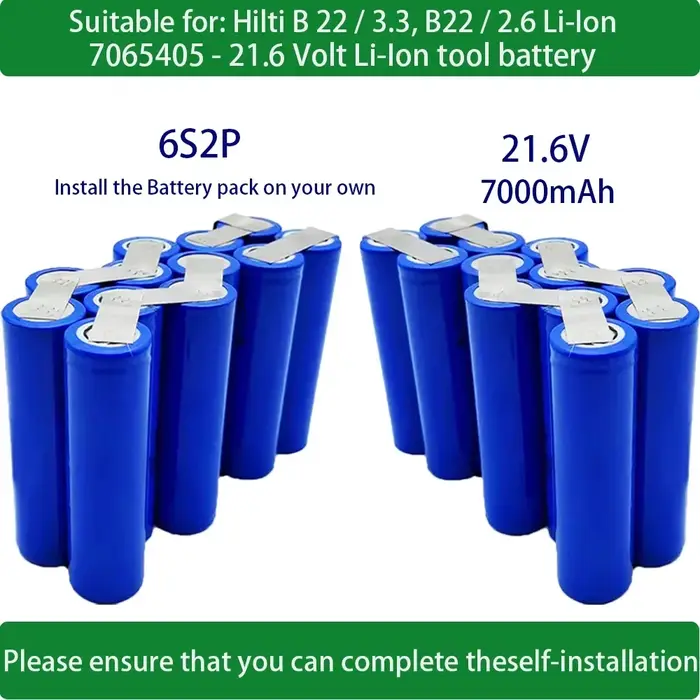 Batterie lithium-ion pour Hilti 21.6V 18650 6S2P