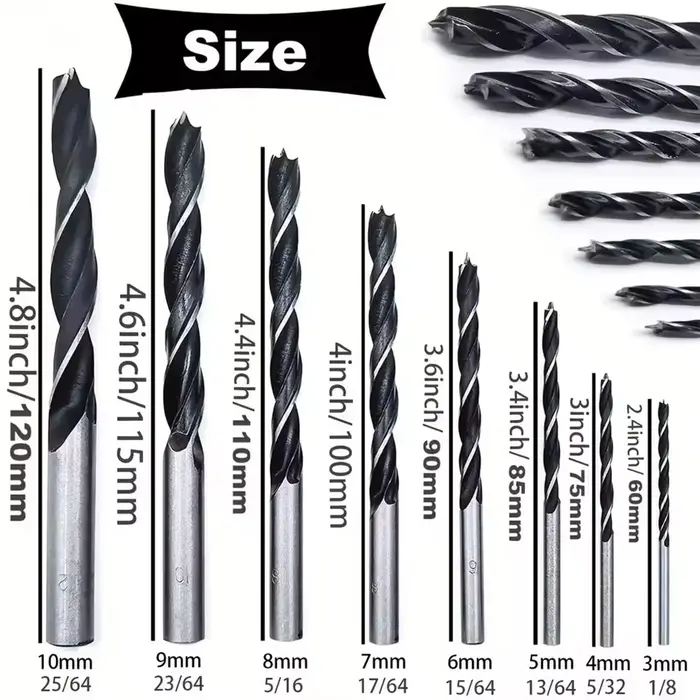 Perceuse de menuiserie à trois pointes de 3 à 10mm