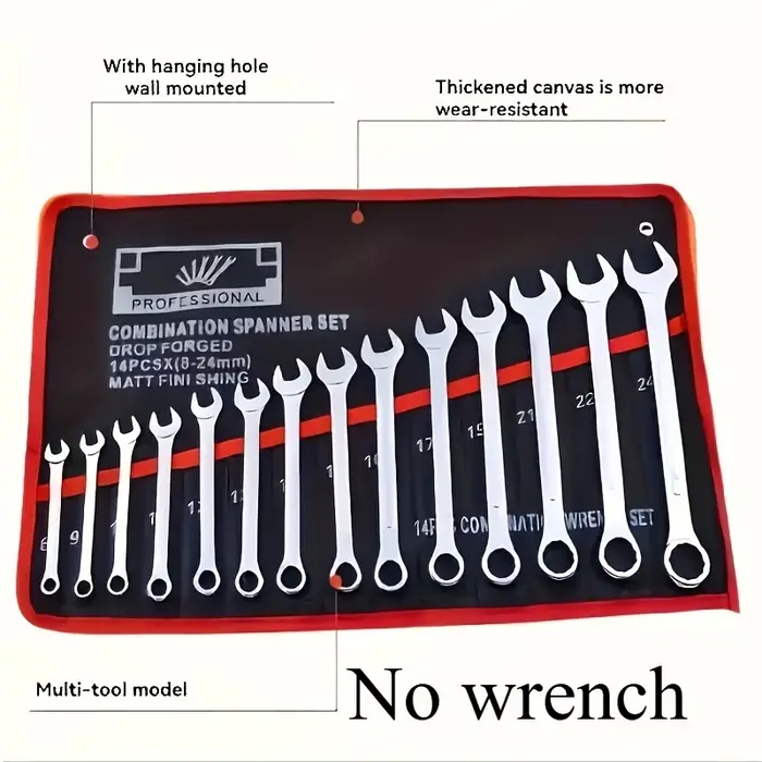 Organisateur d'outils à 14 poches. Sac de rangement pour clés durable avec poignée portable. Idéal pour l'organisation du garage et de l'atelier.