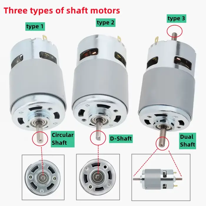 775 moteur à courant continu 12V 24V 3000 tr/min-12000 tr/min Micro moteurs électriques à grand couple pour perceuse tournevis circulaire/arbre D/double arbre