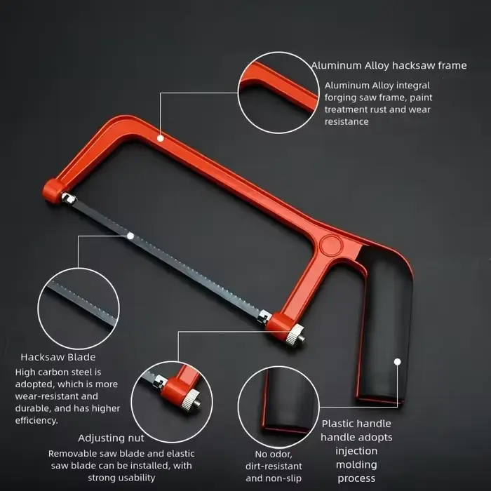 Mini lame de scie à métal de 6 pouces, petite scie à main, cadre de scie en acier, outil de bricolag