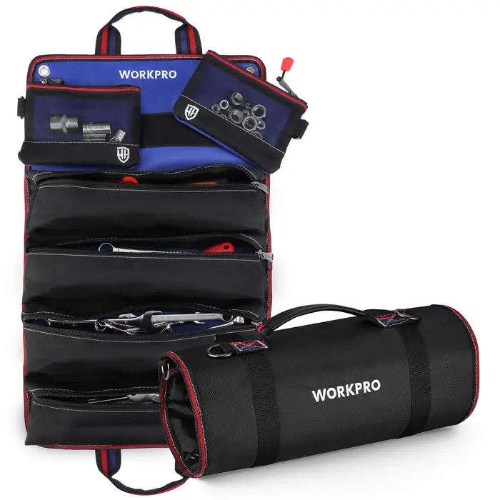 WORKPRO – sac à outils enroulable avec 6 poches