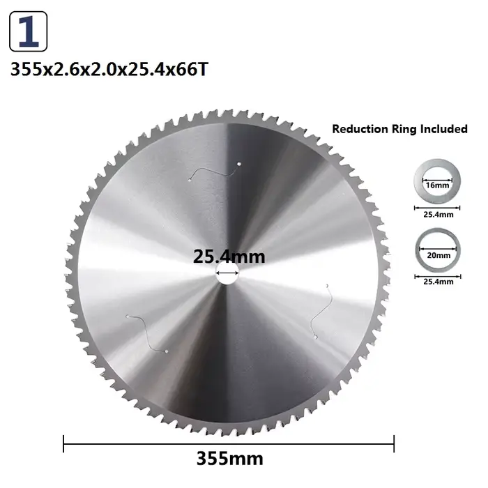 XCAN lame de coupe en métal 355mm lame de scie circulaire pour aluminium fer acier disque de coupe e