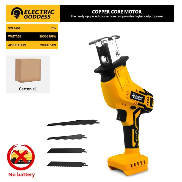 Scies sauteuses sans fil 3999W avec adaptateur de batterie
