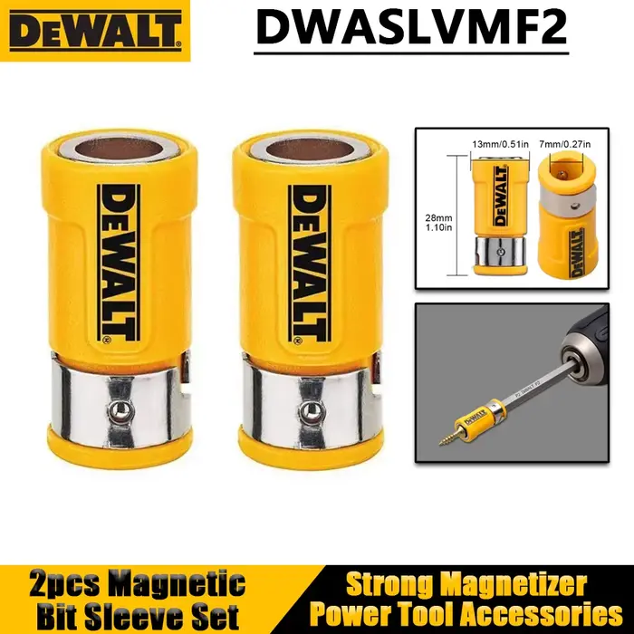DEWALT DWASLVMF2 Ensemble de 2 douilles magnétiques pour embouts de perceuse