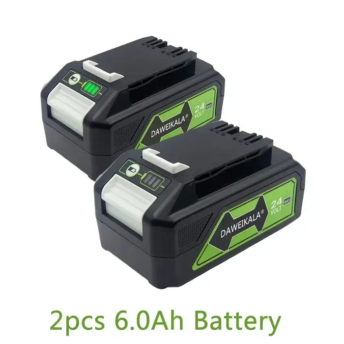 Batterie Li-ion Rechargeable de remplacement 24V 3.0/6.0Ah pour outils Greenworks compatible 29842 29852 29322 20362 MO24B410 MO48L4211