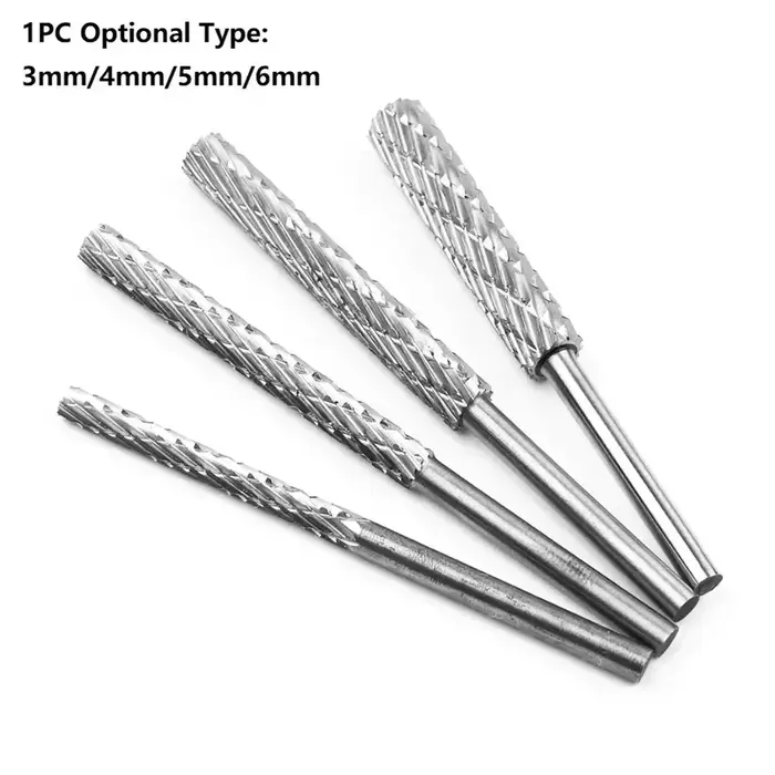 Limes rotatives 3/4/5/6mm tête de meulage fraise en carbure forets ensembles finition métal outils d