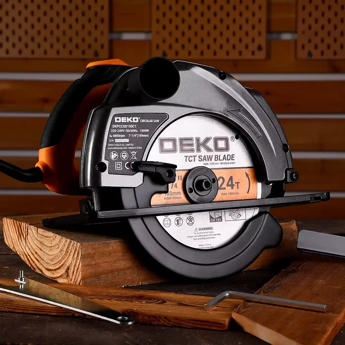DEKO DKCS série scie circulaire électrique 185mm machine de découpe multifonctionnelle 1500W outil