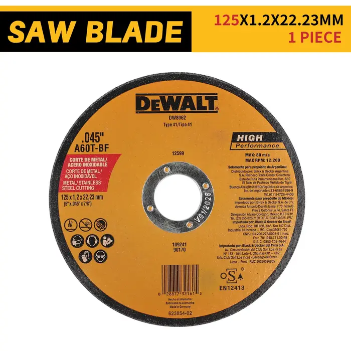 Lame de scie circulaire DEWALT DW 8062 1,2 mm x 125 mm * 22,23 mm : coupe de précision pour le bois,