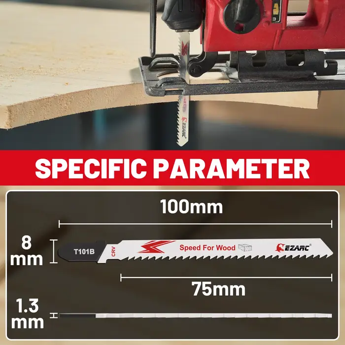 Lames de scie sauteuse CR-v pour coupe propre du bois T101B