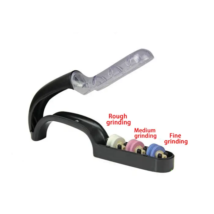 Aiguiseur d'outils 3 étapes avec poignée antidérapante pour couteaux de jardin