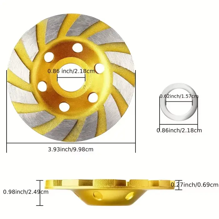 4In meule diamantée HHS robuste Turbo rangée diamant